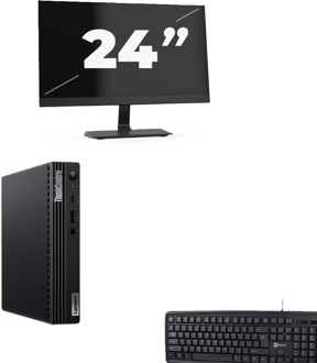 Lenovo ThinkCentre M70q USFF - Intel Core i5-10e Generatie - 8GB RAM - 256GB SSD - Windows 11 + 1x 24 inch Monitor - small