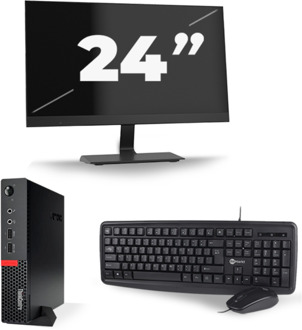 Lenovo ThinkCentre M710q USFF - Intel Core i7-6e Generatie - 16GB RAM - 256GB SSD - Windows 11 + 1x 24 inch Monitor