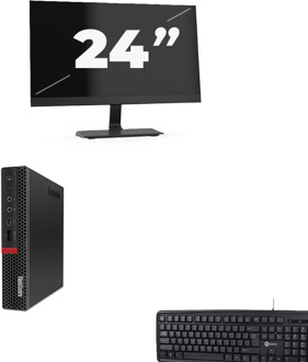 Lenovo ThinkCentre M720q USFF - Intel Core i5-8e Generatie - 8GB RAM - 256GB SSD - Windows 11 + 1x 24 inch Monitor - small