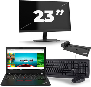 Lenovo Thinkpad A285 - AMD Ryzen 5 2500U - 12 inch - 8GB RAM - 256GB SSD - Windows 10 + 1x 23 inch Monitor - small