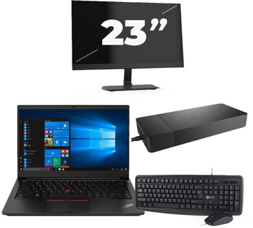Lenovo ThinkPad E14 Gen 3 - AMD Ryzen 3 5300U - 14 inch - 16GB RAM - 256GB SSD - Windows 11 Home + 1x 23 inch Monitor