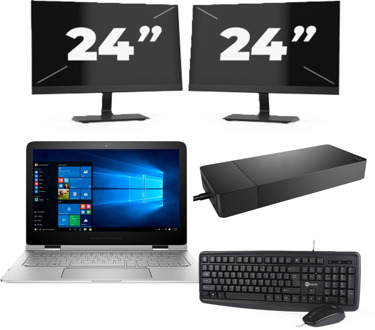 Lenovo ThinkPad E15 G2 - Intel Core i5-11e Generatie - 15 inch - 16GB RAM - 256GB SSD - Windows 11 Home + 2x 24 inch Monitor