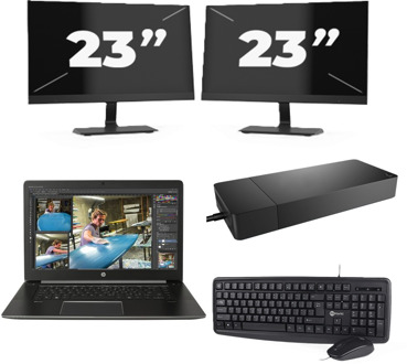 Lenovo Thinkpad L13 G3 - Intel Core i5-13e Generatie - 13 inch - 16GB RAM - 256GB SSD - Windows 11 Home + 2x 23 inch Monitor