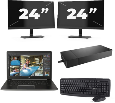 Lenovo Thinkpad L13 G3 - Intel Core i5-13e Generatie - 13 inch - 16GB RAM - 256GB SSD - Windows 11 Home + 2x 24 inch Monitor