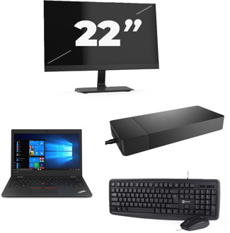 Lenovo ThinkPad L390 - Intel Core i3-8e Generatie - 13 inch - 8GB RAM - 256GB SSD - Windows 11 + 1x 22 inch Monitor