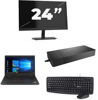Lenovo ThinkPad L390 - Intel Core i3-8e Generatie - 13 inch - 8GB RAM - 256GB SSD - Windows 11 + 1x 24 inch Monitor