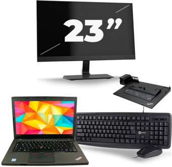 Lenovo ThinkPad L470 - Intel Core i3-7e Generatie - 14 inch - 8GB RAM - 256GB SSD - Windows 11 + 1x 23 inch Monitor