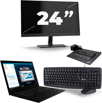 Lenovo ThinkPad L490 - Intel Core i5-8e Generatie - 14 inch - 16GB RAM - 256GB SSD - Windows 11 + 1x 24 inch Monitor