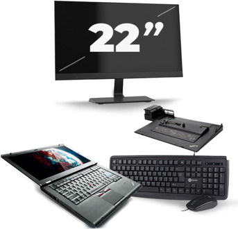 Lenovo ThinkPad T420s - Intel Core i7-2e Generatie - 14 inch - 8GB RAM - 240GB SSD - Windows 10 + 1x 22 inch Monitor