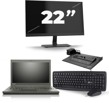 Lenovo ThinkPad T460 - Intel Core i3-6e Generatie - 14 inch - 8GB RAM - 240GB SSD - Windows 11 + 1x 22 inch Monitor