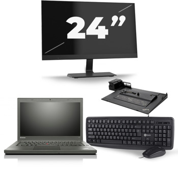 Lenovo ThinkPad T460 - Intel Core i3-6e Generatie - 14 inch - 8GB RAM - 240GB SSD - Windows 11 + 1x 24 inch Monitor