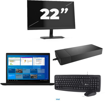 Lenovo Thinkpad X13 Gen 2 - Intel Core i5-11e Generatie - 13 inch - 16GB RAM - 256GB SSD - Windows 11 + 1x 22 inch Monitor