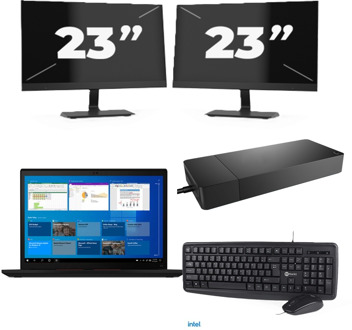 Lenovo Thinkpad X13 Gen 2 - Intel Core i5-11e Generatie - 13 inch - 16GB RAM - 256GB SSD - Windows 11 + 2x 23 inch Monitor - small