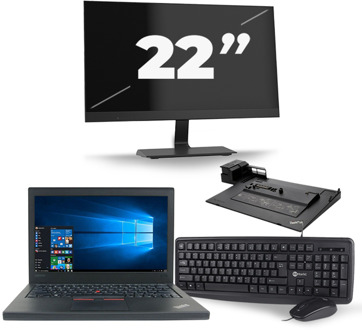 Lenovo ThinkPad X260 - Intel Core i5-6e Generatie - 12 inch - 8GB RAM - 240GB SSD - Windows 11 + 1x 22 inch Monitor