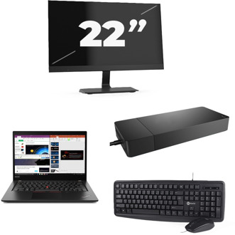 Lenovo ThinkPad X395 - AMD Ryzen 5 PRO 3500U - 13 inch - 16GB RAM - 256GB SSD - Windows 11 Home + 1x 22 inch Monitor