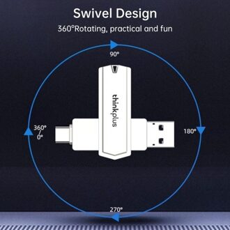 Lenovo thinkplus TPCU301Plus U Disk 64GB USB3.0+Type-C Port Recognition USB Flash Drive Thumb Drive Support Tablet Mobile Phone Computer Laptop MacOS System