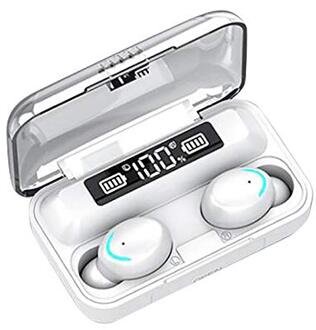 Lenrue Tws Bluetooth Oortelefoon Draadloze Hoofdtelefoon 9D Stereo Sport Game Oordopjes Headsets Met Microfoon En 2200Mah Power Bank wit