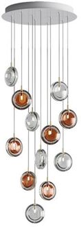 Lens 12 pcs Hanglamp - 6x Amber 6x Helder glas Oranje