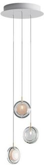 Lens 3 pcs Hanglamp - 2x Wit 1x Helder glas