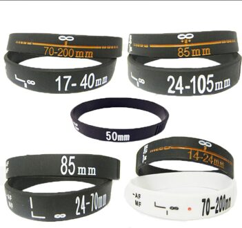 Lens armbanden fotograaf siliconen armband polsbandjes set 9 stks/stop lens zoom creep voor canon nikon dslr camera gratis