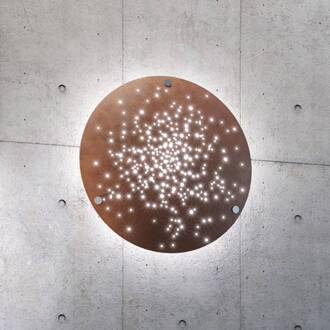 Lens LED wandlamp Ø 90 cm roest