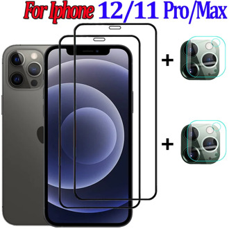 Lens+Screen Protector Film For iphone 12 Pro Max 9H Front Cristal Templado iphone12 Mini Apple 11 iphone 12Pro Protective Glass