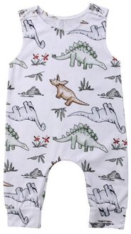Lente 0-24M Baby Meisje Jongen Dinosaurus Print Romper Mouwloze Cartoon Jumpsuit Playsuit Baby Peuter Kleding 6m