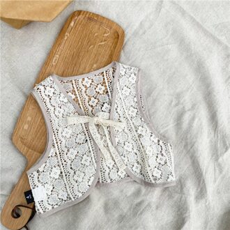 Lente Baby Meisjes Lace Hollow Out Vest Koreaanse Stijl All-Match Kids Mouwloze Tops Jassen Peuters Kinderen vesten 3T