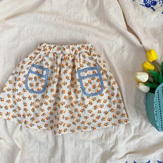 Lente Bloemen Gedrukt Baby Meisjes Rokken Zakken Koreaanse Stijl Kids Kleding Peuters Kinderen Zoete Rok 24M