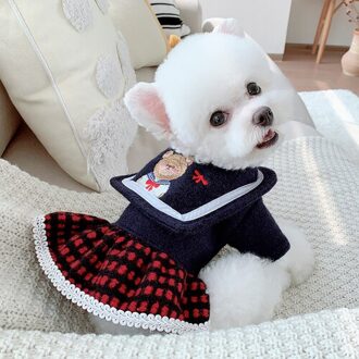 Lente College Stijl Hond Rokken Warme Jas Jassen Leuke Print Hond Kleding Overalls Kleine Puppy Hond Kleding Chihuahua XS