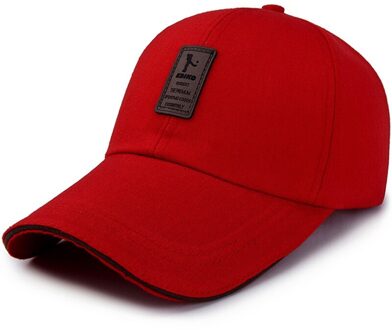 Lente Eenvoudige Verlengd Dakrand Baseball Cap Mannen Zonnebrandcrème Zonnescherm Leisure Zonnehoed Zomer Golf Hoed rood