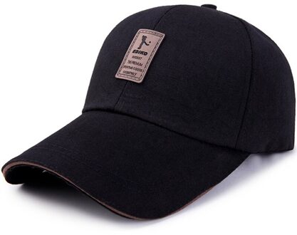 Lente Eenvoudige Verlengd Dakrand Baseball Cap Mannen Zonnebrandcrème Zonnescherm Leisure Zonnehoed Zomer Golf Hoed zwart