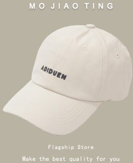 Lente En Zomer Alfabet Geborduurde Hoed Vrouwelijke Cap Cap Koreaanse Versie Show Gezicht Kleine Baseball Cap Zonnescherm Hoed Beige