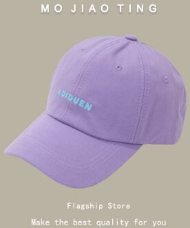 Lente En Zomer Alfabet Geborduurde Hoed Vrouwelijke Cap Cap Koreaanse Versie Show Gezicht Kleine Baseball Cap Zonnescherm Hoed Paars