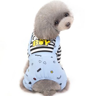 Lente En Zomer Huisdier Kleding Huisdier Kleding Hond Kleding Hond Viervoetige Gestreepte Bretels blauw / M