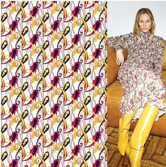 Lente En Zomer Jurk Shirt Stof Digital Printing Imitatie Zijde Textiel Stof Kleding Accessoires Thuis Stoffen Length 100cm