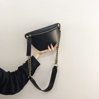 Lente En Zomer Mode Vrouwen Tas Keten Cross-Body Bag Borst Bag zwart