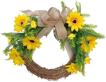 Lente En Zomer Simulatie Decoratie Thuis Rotan Cirkel Krans Garland Party Decoratie Voor Deur Muur Raam