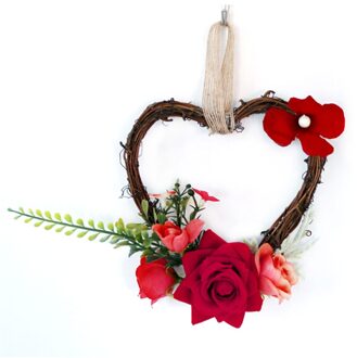 Lente Hart Rose Bloemen Krans Party Thuis Decoratie Voor Bruiloft Arch Front Deur Muur Decor A2