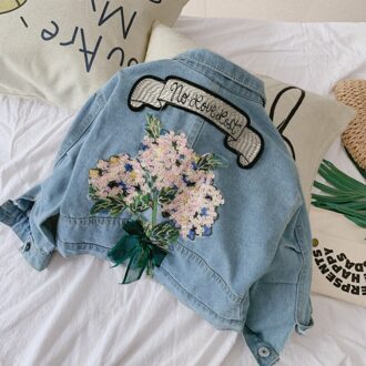Lente Herfst Kinderen Meisjes Jas Leuke Bloem Borduren Vest Baby Meisje Denim Jassen Tops 24M