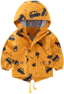 Lente Herfst Kinderen Peuter Jongen Jas Kinderen Jas Jongens Meisjes Bovenkleding Jongen Cartoon Print Capuchon Windjack Baby Kids Kleding 5T