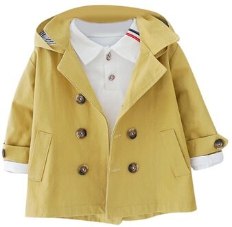 Lente Herfst Meisjes en Jongens All Windjack Jas Baby Kids Effen Kleur Hooded Uitloper Baby Kids Jassen Jas Kleding Y / 24M