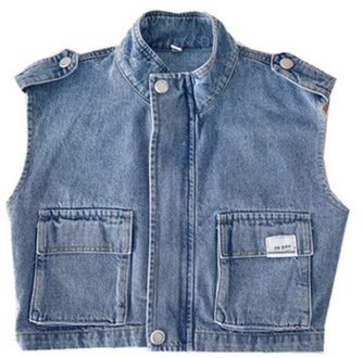 Lente Herfst Meisjes Jongens Casual Jeans Vest Baby Kids Kinderen Denim Vest 120