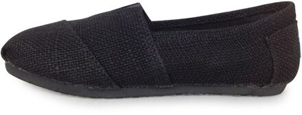 Lente Herfst Schoenen Mannen Platte Ondiepe Loafers Hennep Schoenen Stof Mannelijke Casual Schoenen Comfort Ademend Schoeisel Zapatos De Hombre zwart / 5.5