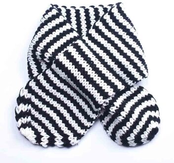 Lente herfst winter gebreide wol kinderen cross sjaal strepen warm unisex jongens meisjes baby kraag hals sjaals wit zwart