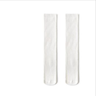 Lente Herfst Winter Unisex Baby Boy Lange Sokken Mode Cartoon Kinderen Sok Knie Hoge Katoen Kinderen Meisje Sokken wit