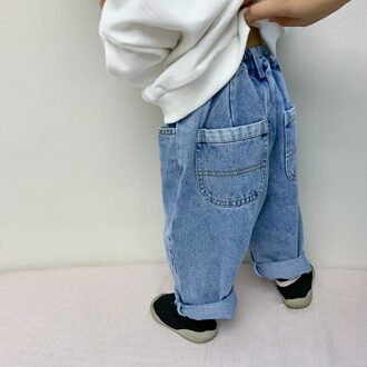 Lente Kids Unisex Losse Base Jeans 1-6 Jaar Jongens En Meisjes Mode Toevallige Denim Broek