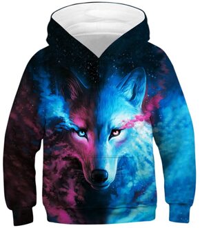 Lente Kinderen hoodie sweatshirt winter Kids Jongens baby shirt Baby Kleding cool katoen wolven print Kleding blueL5010916