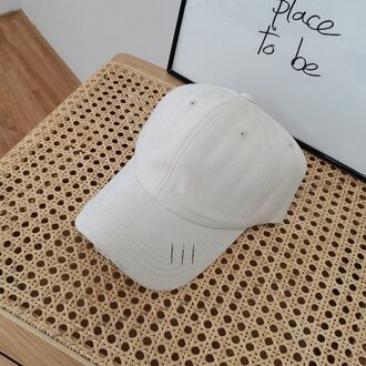 Lente Man Vrouw Hoed Gat Mode Eenvoudige All-Match Straat Baseball Cap Outdoor Reizen Shading Warm hoed Beige