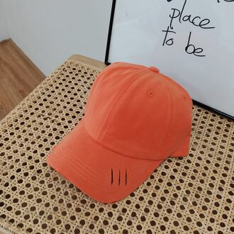Lente Man Vrouw Hoed Gat Mode Eenvoudige All-Match Straat Baseball Cap Outdoor Reizen Shading Warm hoed oranje